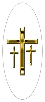 341 D516-517-GD-WT Gold 3 Crosses White